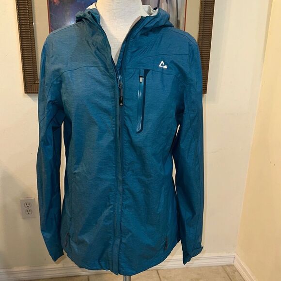Paradox Teal Hooded All Weather Jacket with Logo Size Small - Picture 6 of 12